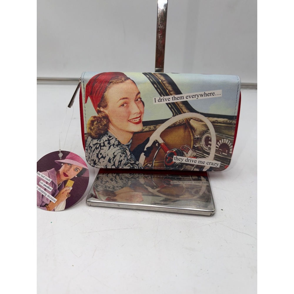 Anne Taintor Vintage Revisited Wallet I Drive Them Everywhere Retro Zip Around